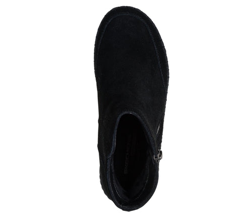 Ghete sport, dama, SKECHERS WILSHIRE BLVD - WEEK 169086-BBK negru, piele intoarsa
